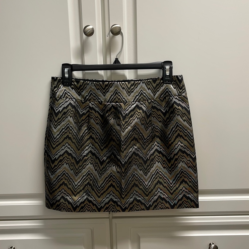Trina Turk Gold Black and Silver Skirt